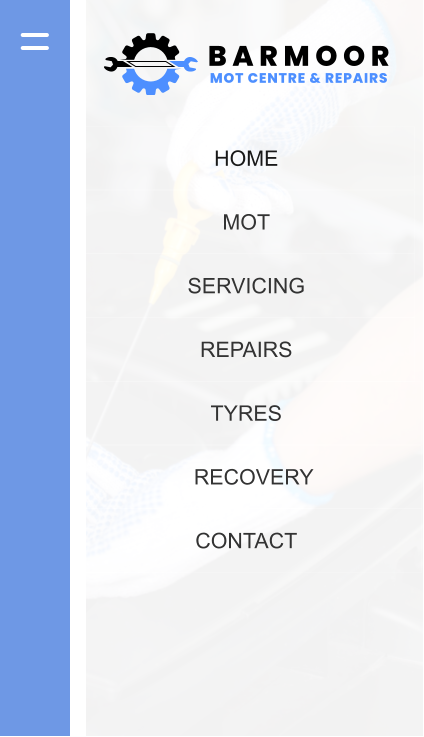 HOME MOT SERVICING REPAIRS B A R M O O R MOT CENTRE & REPAIRS TYRES RECOVERY CONTACT